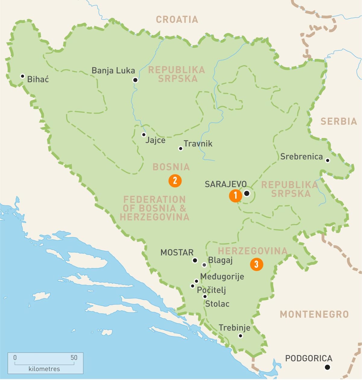Карта Сараево Боснии