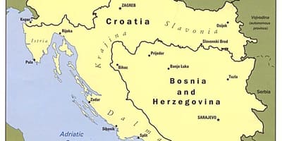 Карта Боснии и Герцеговине и в соседних странах